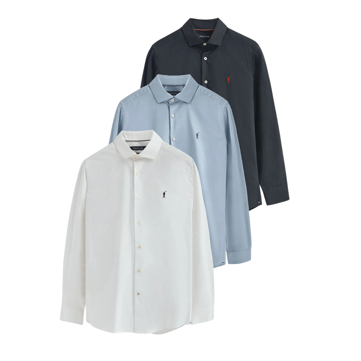 Camisa Social Masculina Manga Longa - Kit 3 Unidades