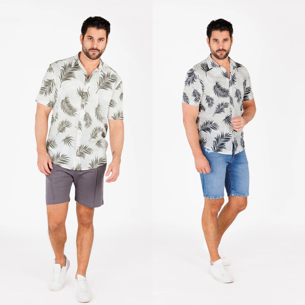 Kit 2 Camisas Masculina Estampada Manga Curta