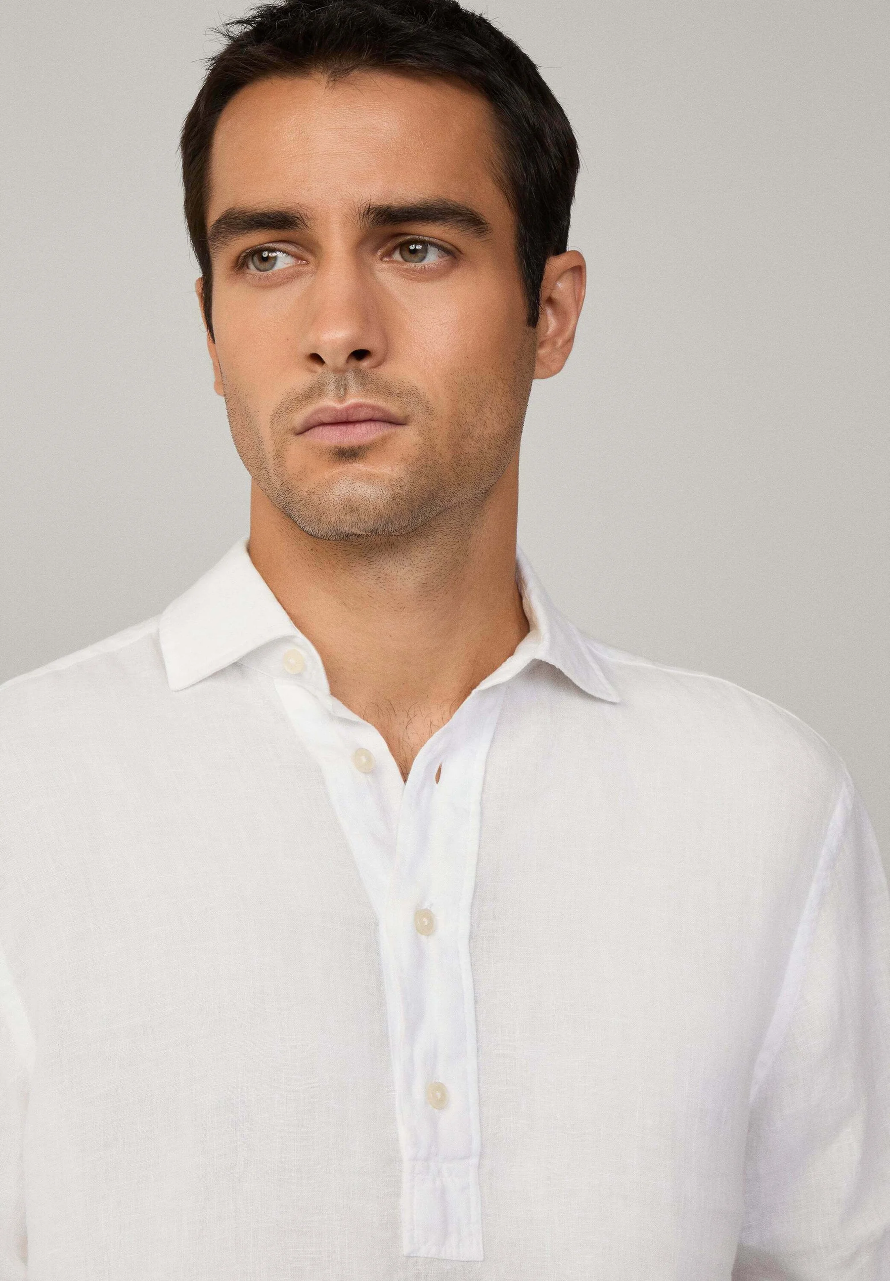 Camisa de Linho Classic Fit - Branco