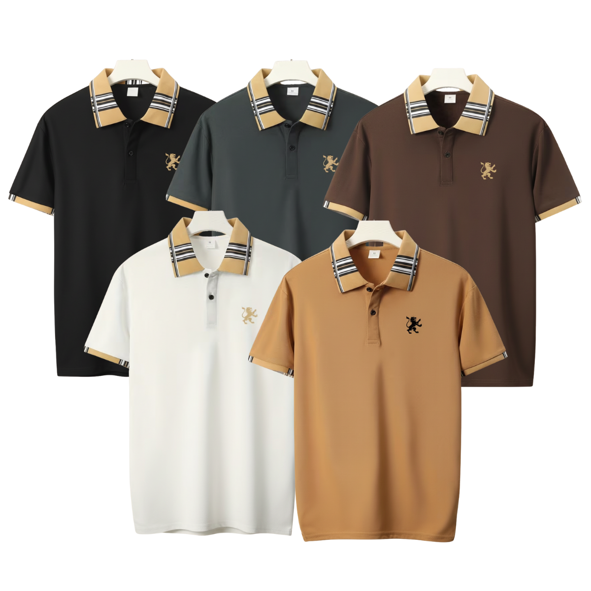 Kit 5 Camisas Polo Lion Tech - PREÇO EXCLUSIVO 🔥