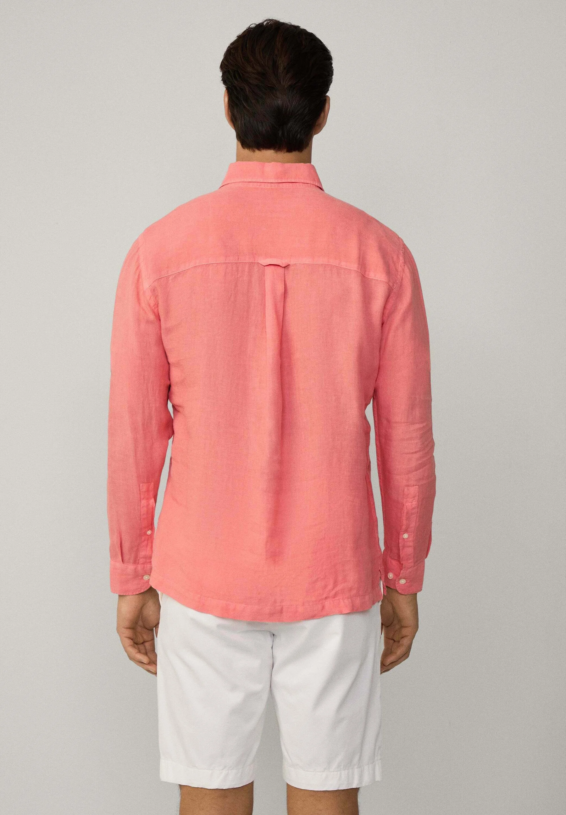 Camisa de Linho Classic Fit - Rosa Coral