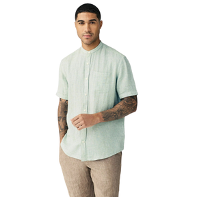 Kit 3 Camisas Linho Gola Padre Manga Curta