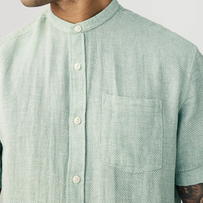 Kit 3 Camisas Linho Gola Padre Manga Curta