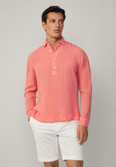 Camisa de Linho Classic Fit - Rosa Coral