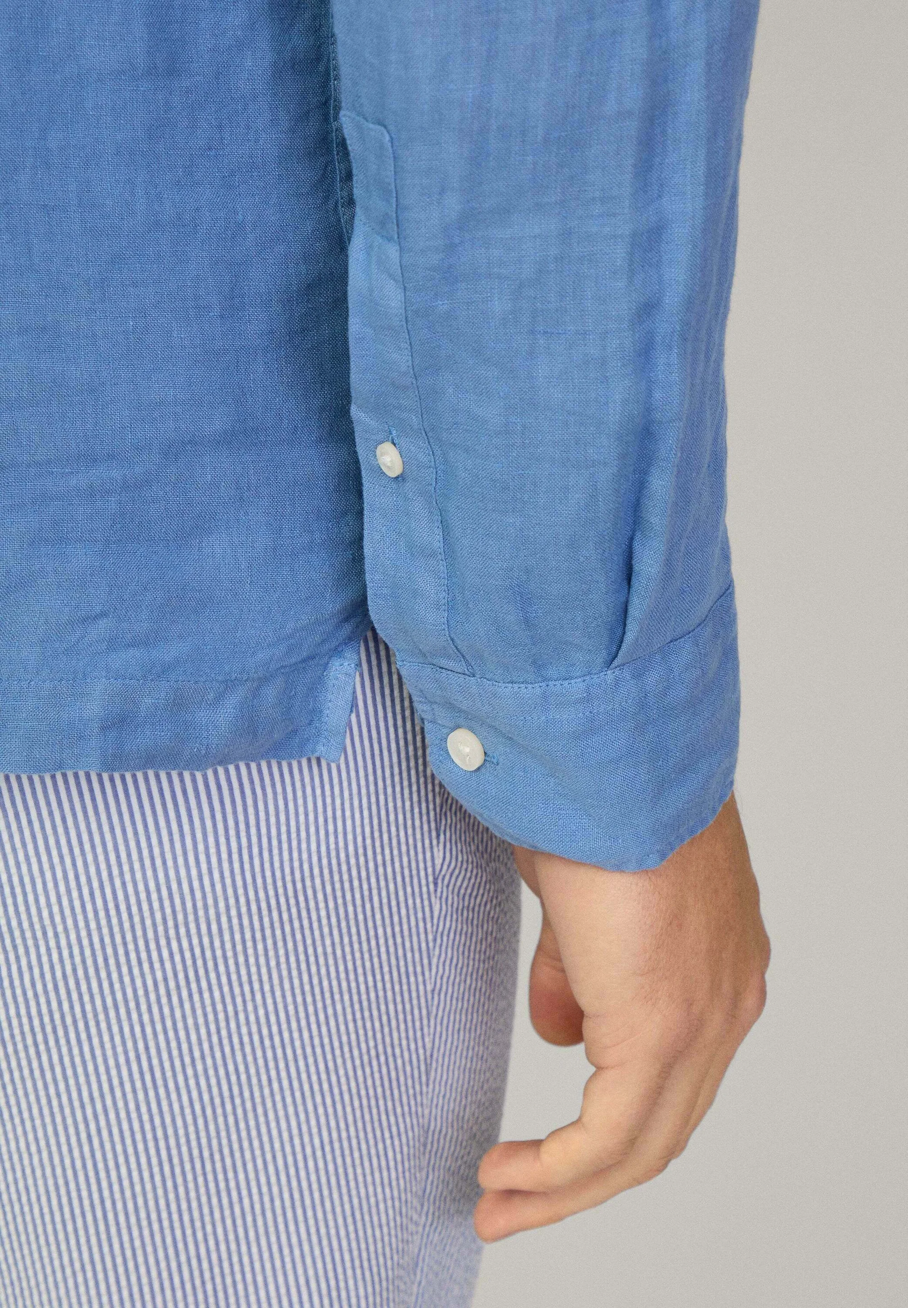 Camisa de Linho Classic Fit - Azul