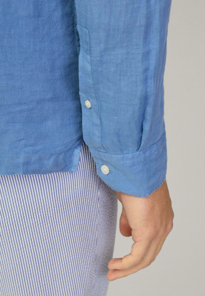 Camisa de Linho Classic Fit - Azul