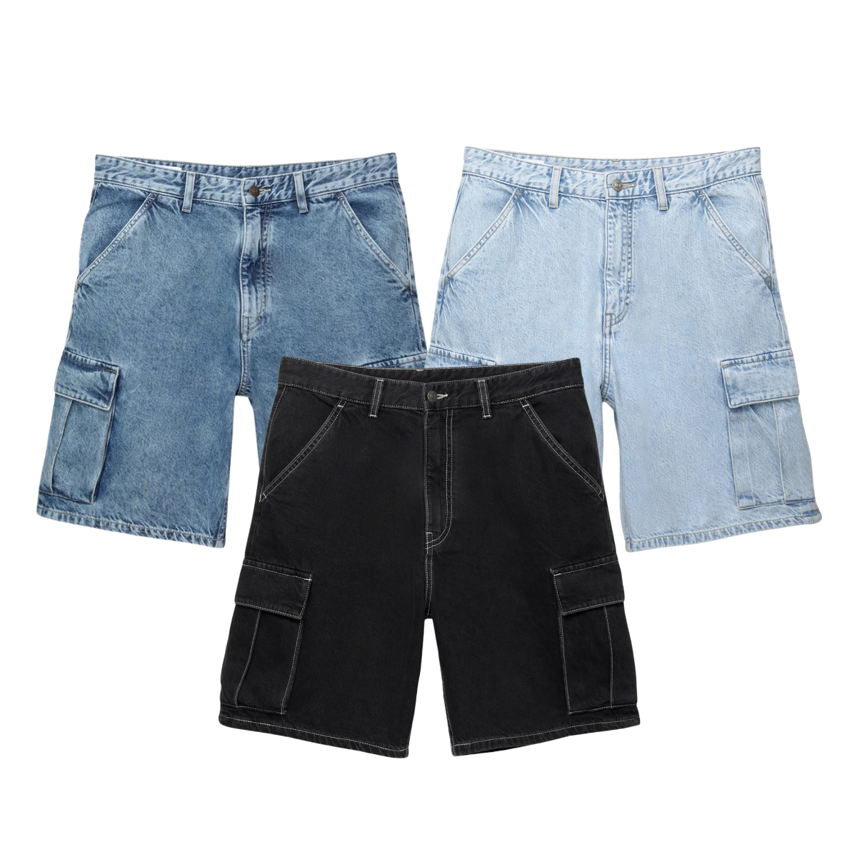 Kit 3 Bermudas Cargo Jeans Urban + Brinde Exclusivo 🔥